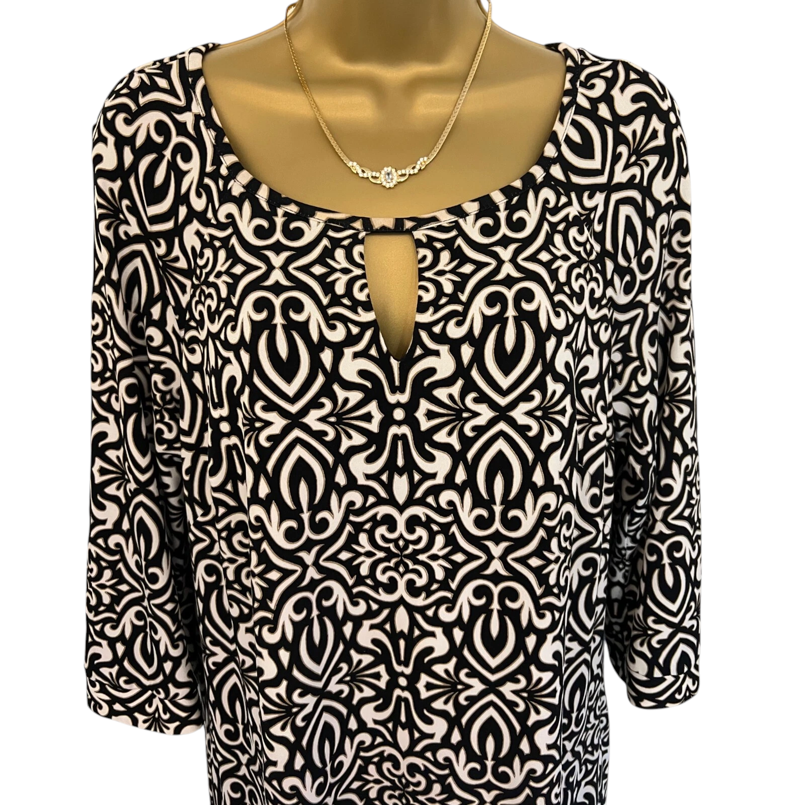 Laundry by Shelli Segal Black & Cream Dress UK 8/ 10