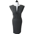 Ted Baker Grey Wool Sleeveless Pencil Dress UK 12
