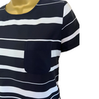 French Connection Black & White Striped Silky Top UK 12