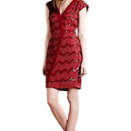 Hoss Intropia Red Beaded Sequin Dress  UK 14