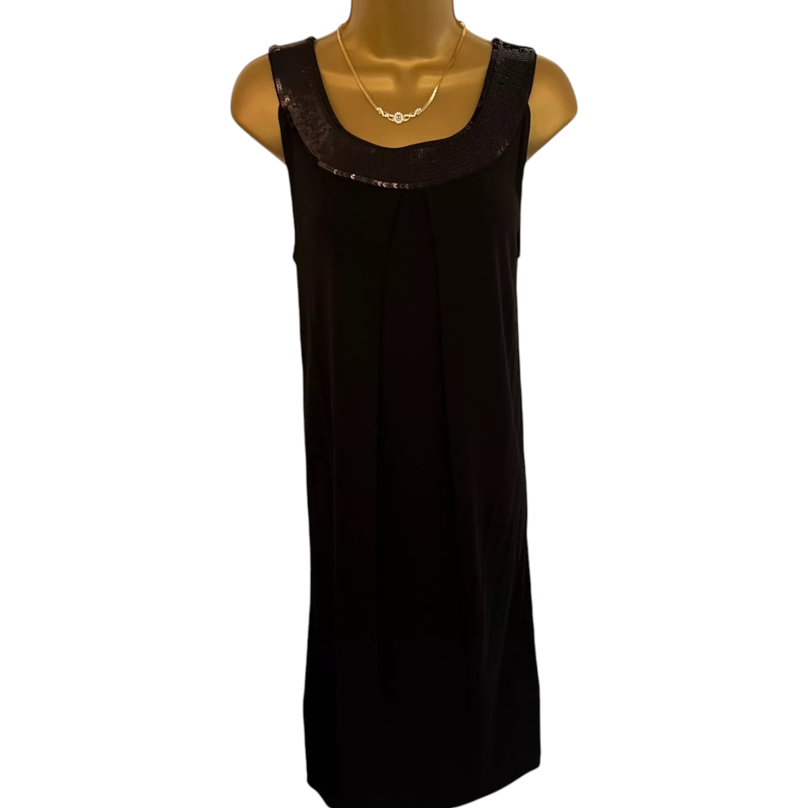Fenn Wright Manson Black Sequin Neck Dress UK 8