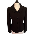 Precis Single Breasted Black Crepe Tailored Blazer Jacket UK 10
