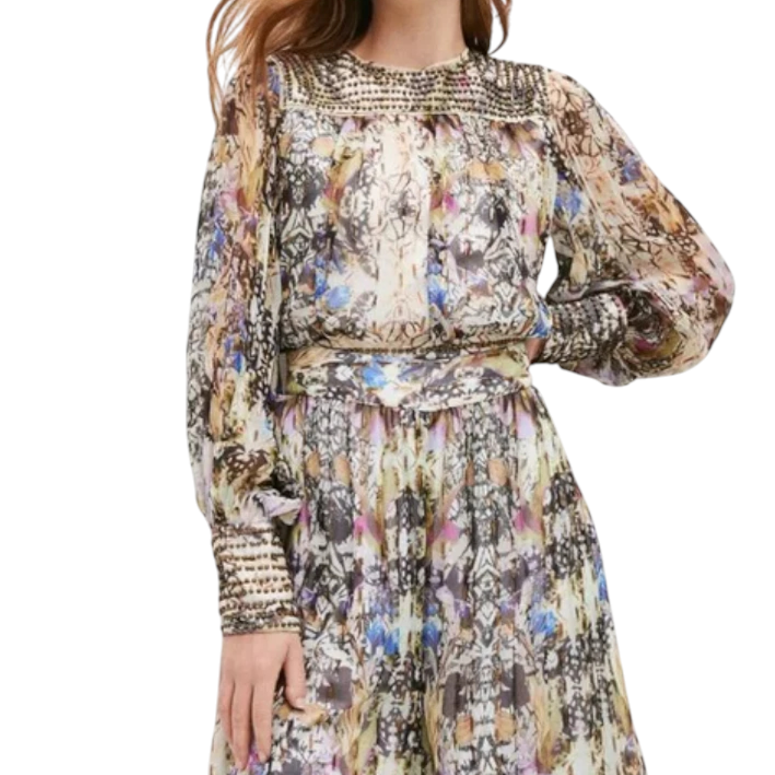 Karen Millen Lydia Multi Coloured Beaded Backless Party Top UK 14