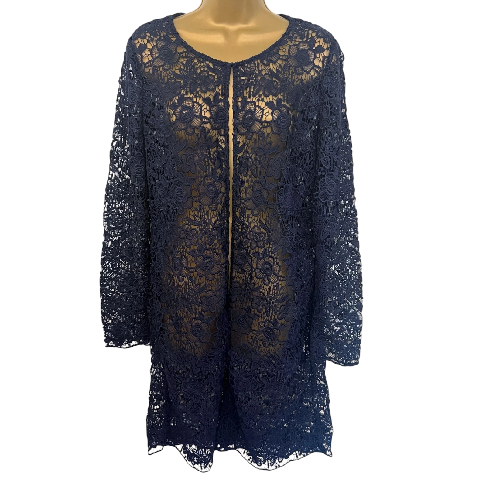 Gerry Weber Navy Lace Long Jacket UK 14