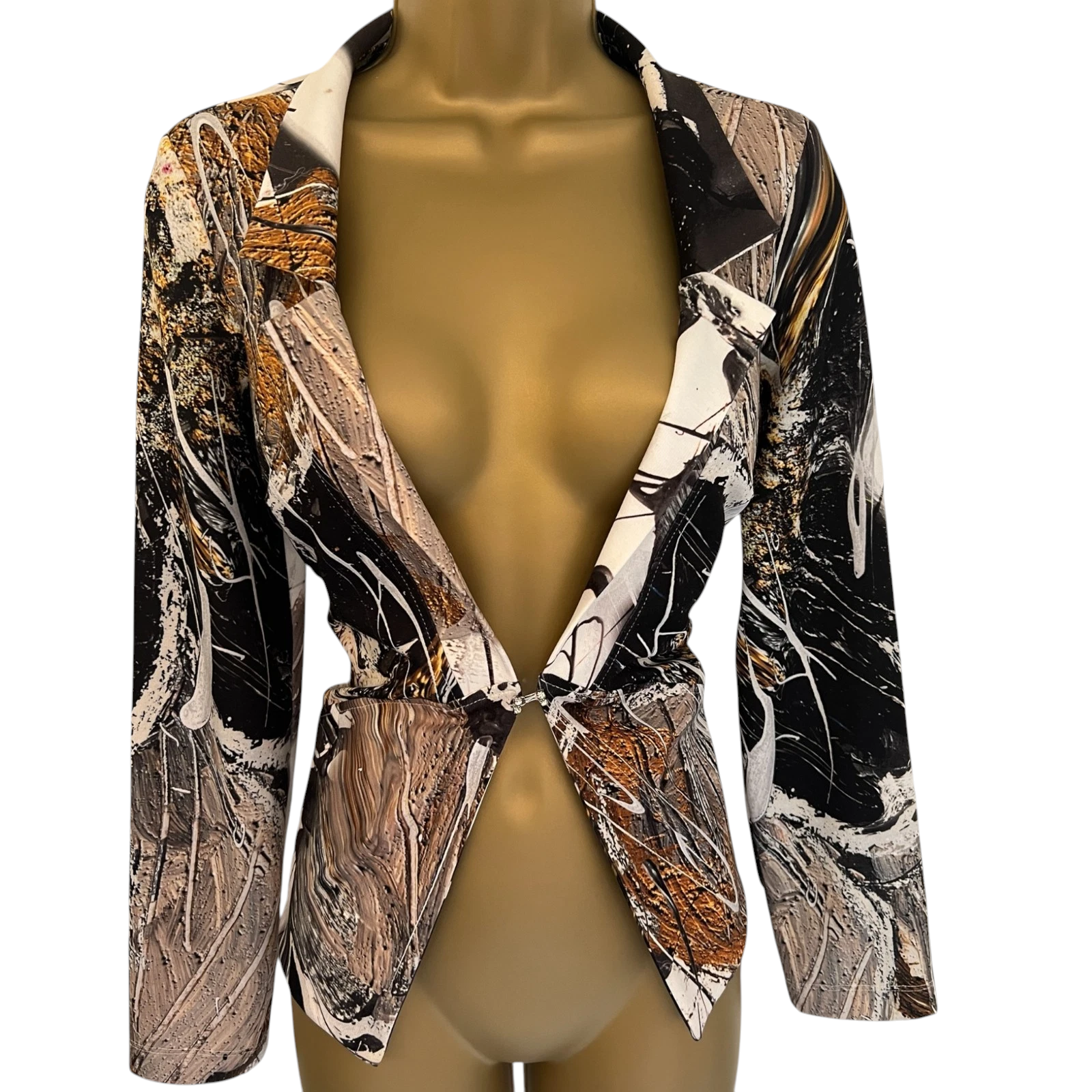 Roberto Naldi Abstract Print Fitted Jacket UK 10/12