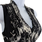 Coast Black Ivory Silk Print Fit & Flare Dress  UK 8