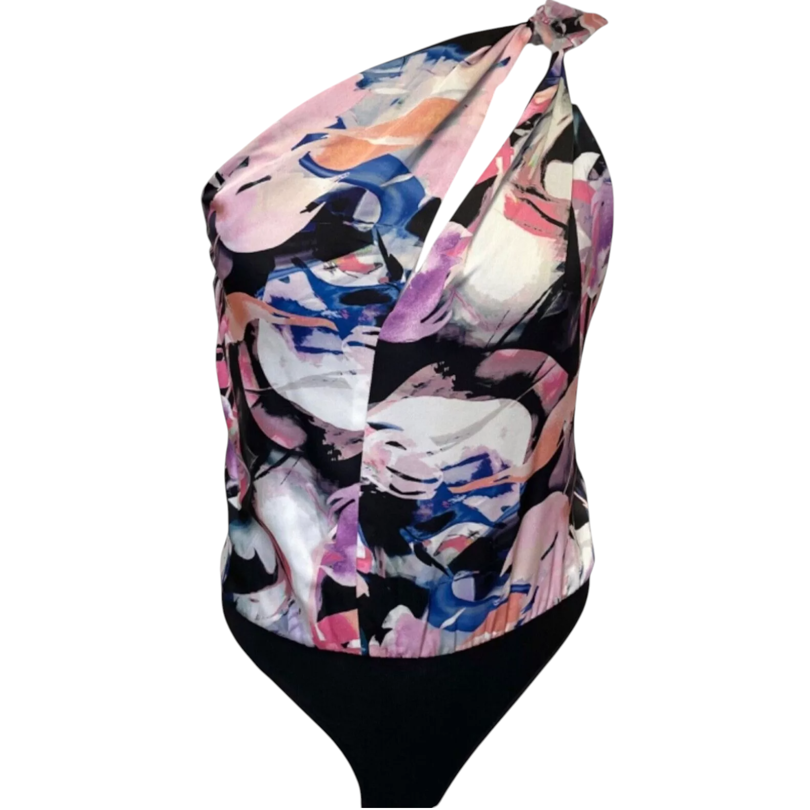 Guess by Marciano One Shoulder Silky Floral Bodysuit UK 16