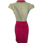 Libelula Green & Fuchsia Pink Silk Dress UK 10