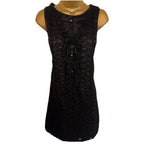 Almost Famous by Juliana Oei Black Embroidery Anglaise Dress UK 12