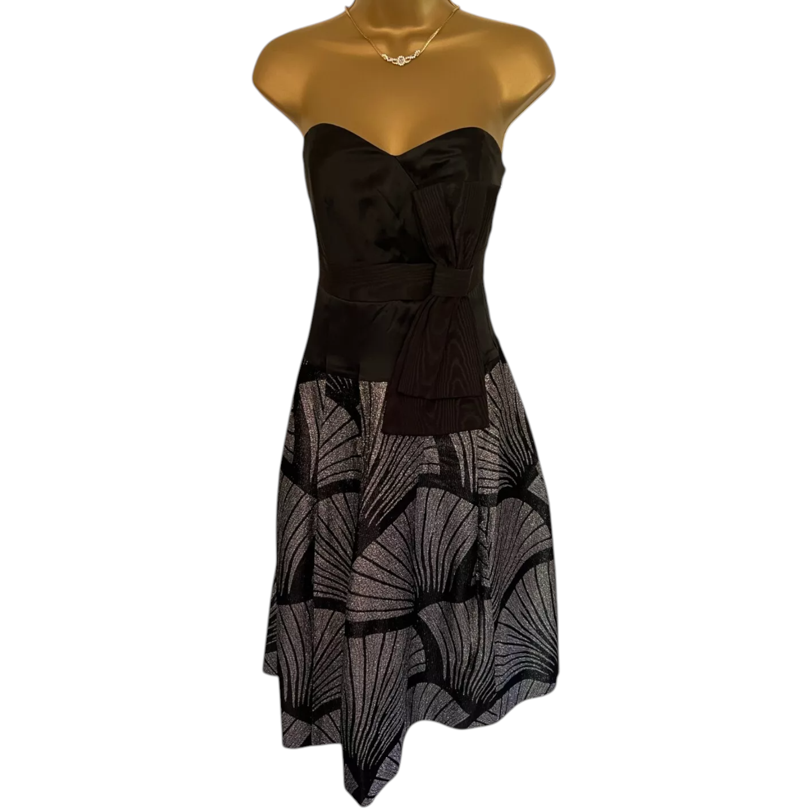 Monsoon Vintage Deco Avant Silver Fan Dress UK 10/12