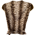 Valentino Miss V Brown Animal Print Velvet Waistcoat UK 12