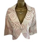 Alright Charlie Rare Cream & Red Silk Occasion Jacket UK 12