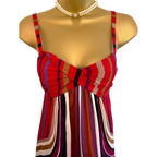 Banana Republic Multicoloured Striped Silk Dress UK 6