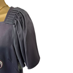 Jaeger Grey Silk Paisley Square Neck Dress UK 8