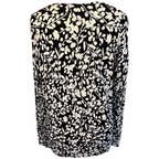 Karen Scott Petites Black White Floral Cotton Cardigan UK 20/22