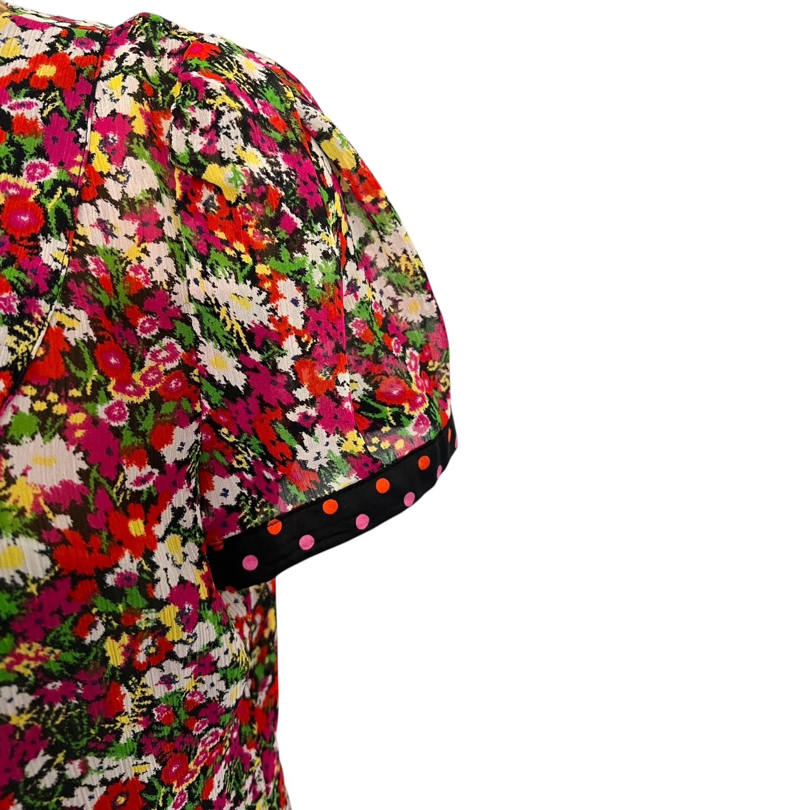 Next Multicoloured Floral Spotted Tie Top UK 8