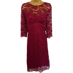 M&S Autograph Dark Red Lace UK 14