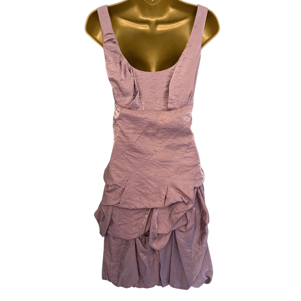 Monsoon Dusky Pink Shimmer Ruched Dress UK 10