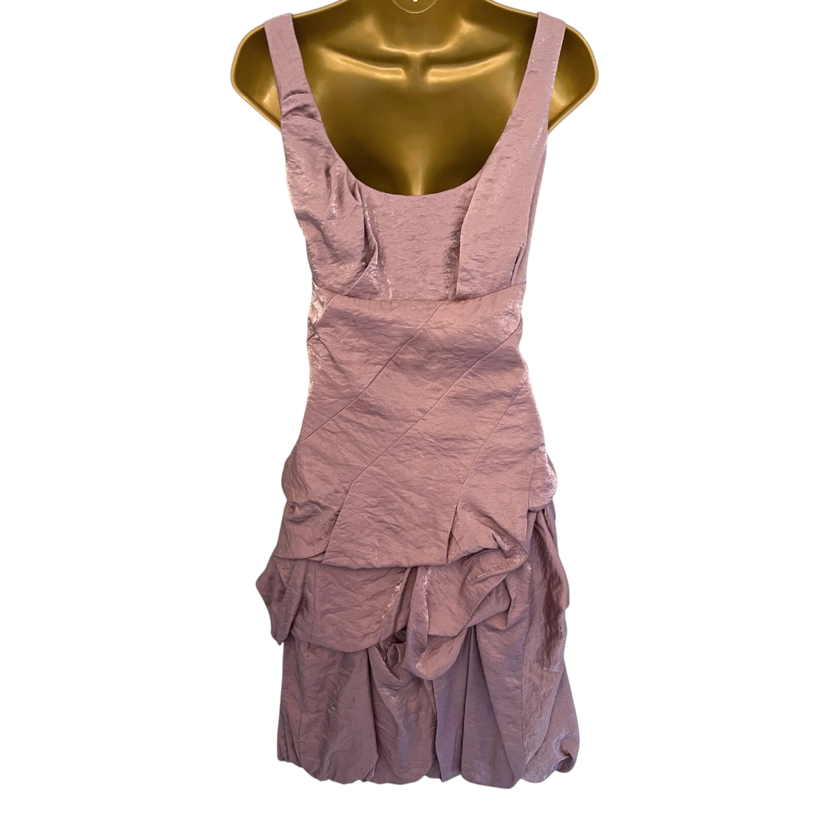 Monsoon Dusky Pink Shimmer Ruched Dress UK 10