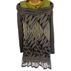 Save The Queen Rare Grey Green Wool Cold Shoulder Mini Dress S UK 8/10