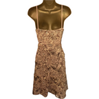 Mikael Aghal Gold Embellished Lace Dress UK 14