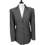 Marella Vintage 90's Grey Longline Tailored Jacket UK 14