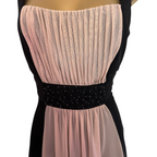 Teatro Black Nude Soft Mesh Beaded Dress UK 10