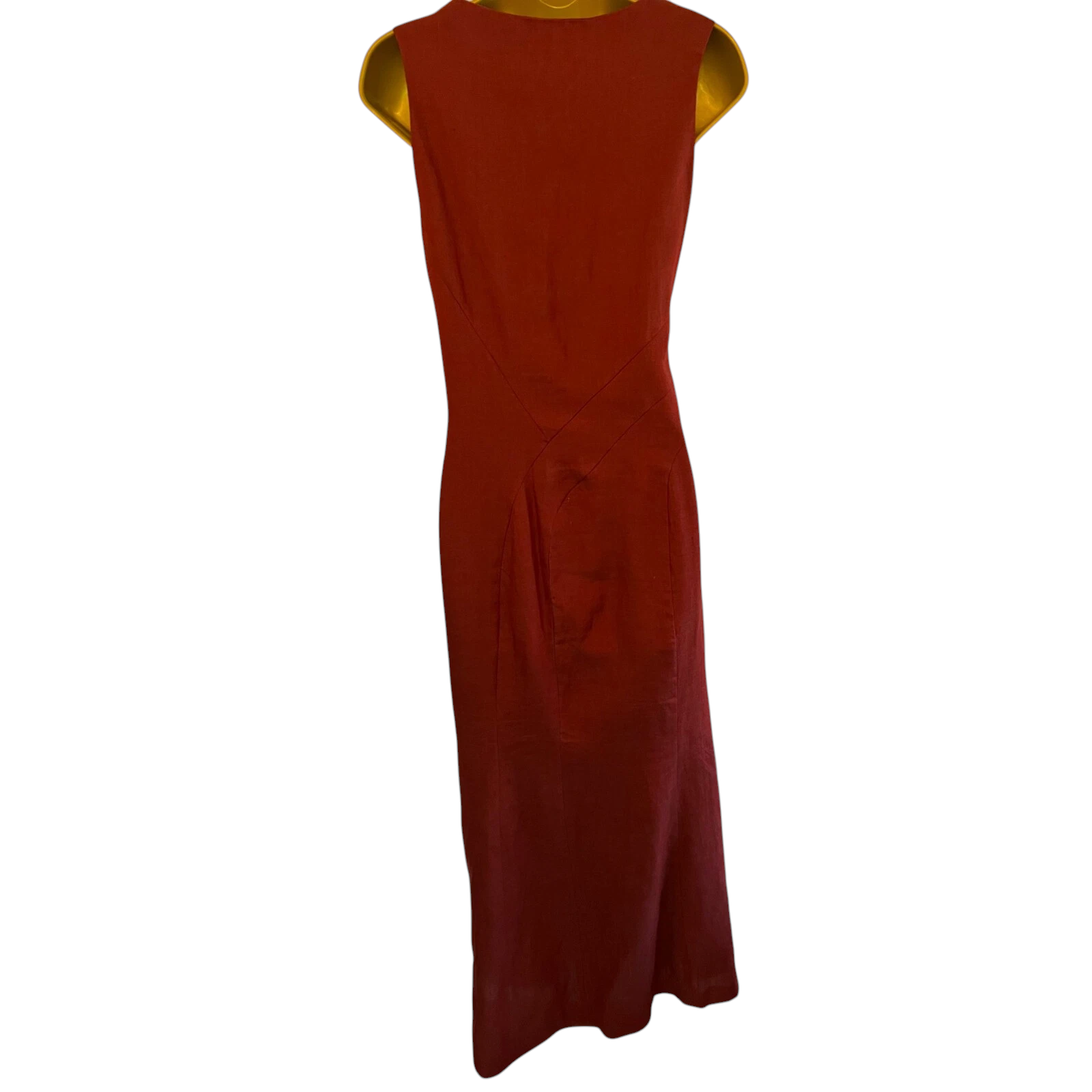 Kenzo Jungle Vintage 90's Rust Linen Dress UK 16