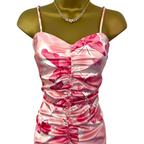 Jessica McClintock Gunne Sax Pink Satin Fishtail Dress UK 8