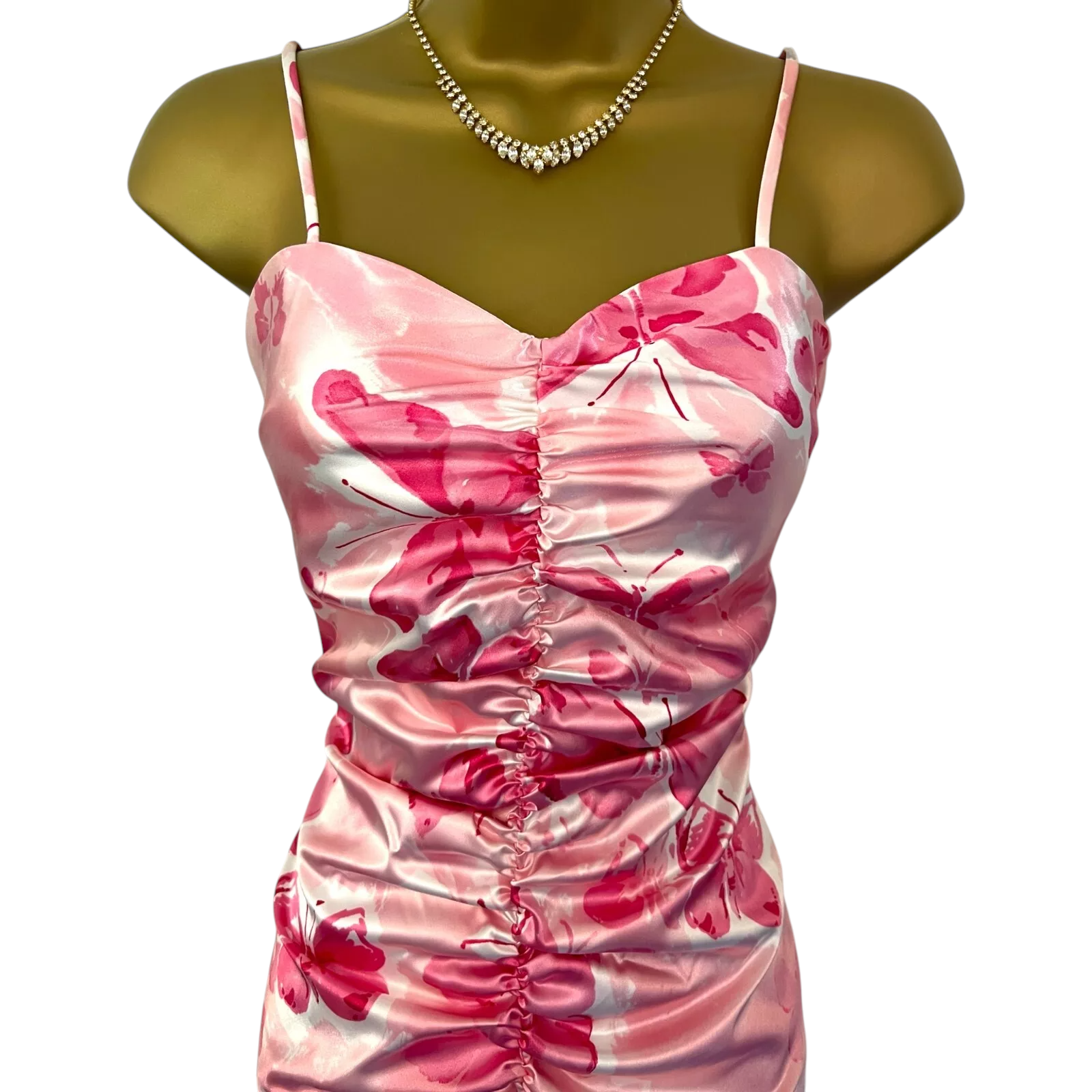 Jessica McClintock Gunne Sax Pink Satin Fishtail Dress UK 8