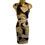 Hoss Intropia Green & Brown Silk Dress UK 10