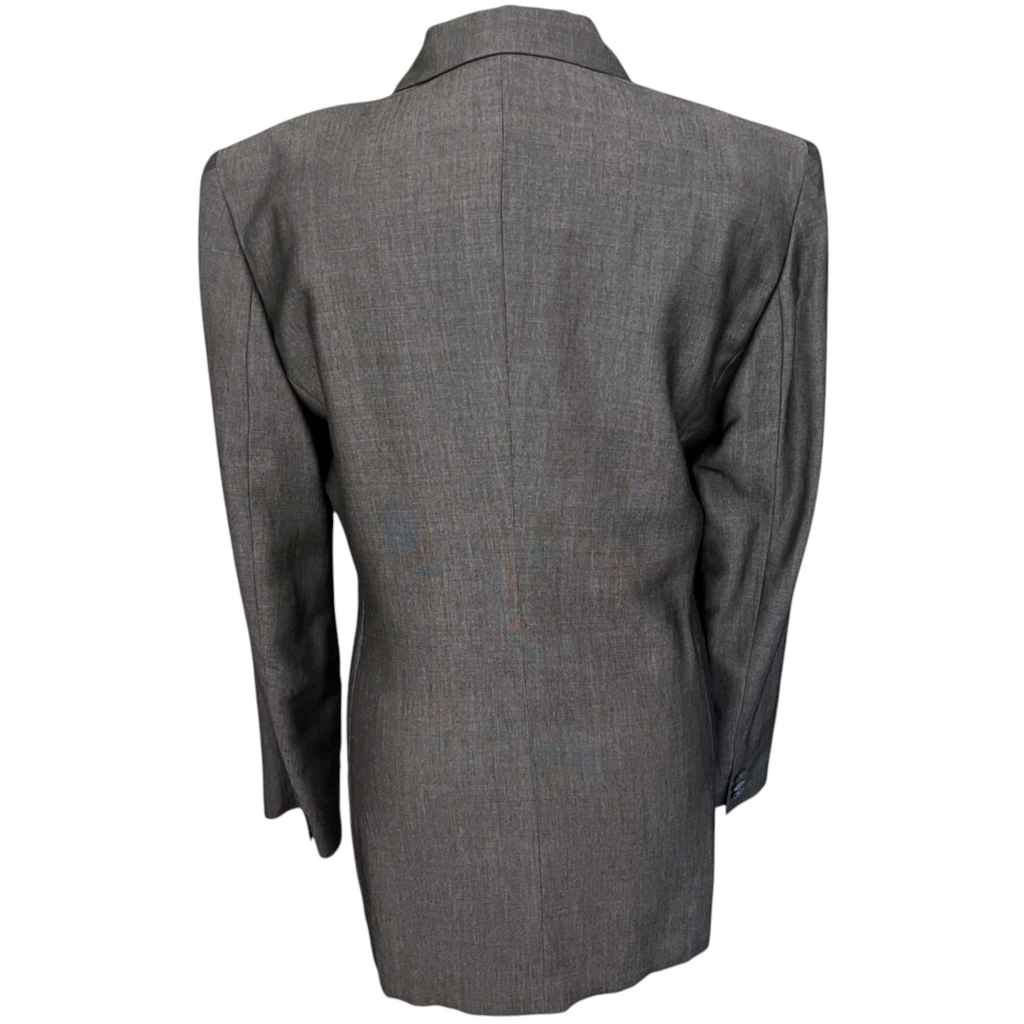 Marella Vintage 90's Grey Longline Tailored Jacket UK 14