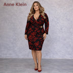 Anne Klein Floral Faux Wrap Dress US 14 UK 18 NWT