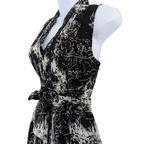 Coast Black Ivory Silk Print Fit & Flare Dress  UK 8