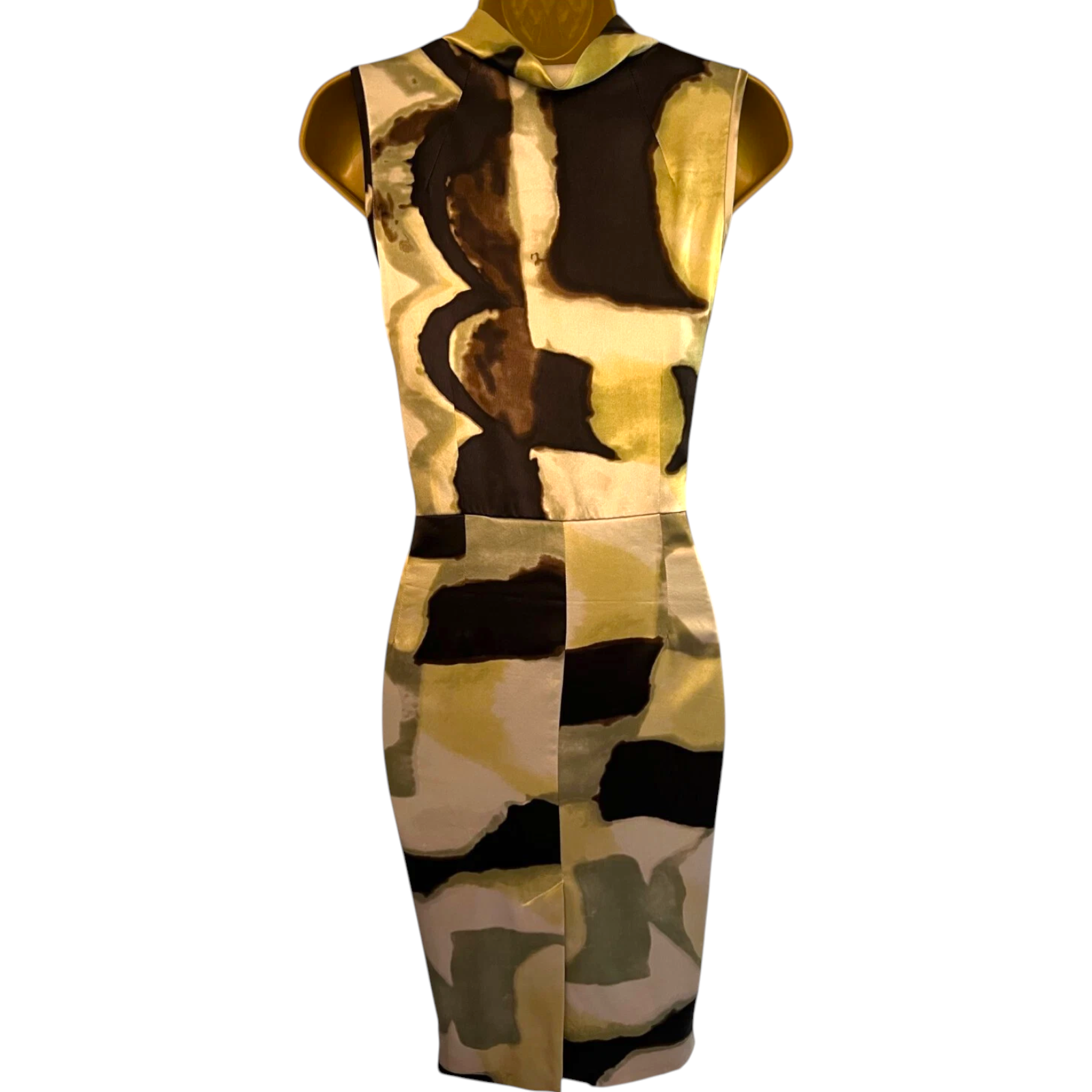 Hoss Intropia Green & Brown Silk Dress UK 10