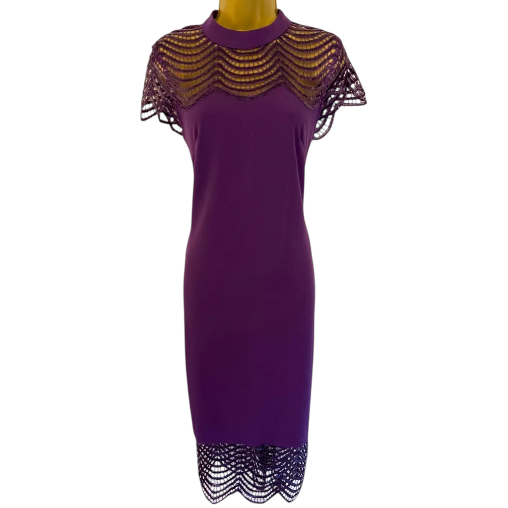 Dorothy Perkins Showcase Purple Crochet Sequin Dress UK 10