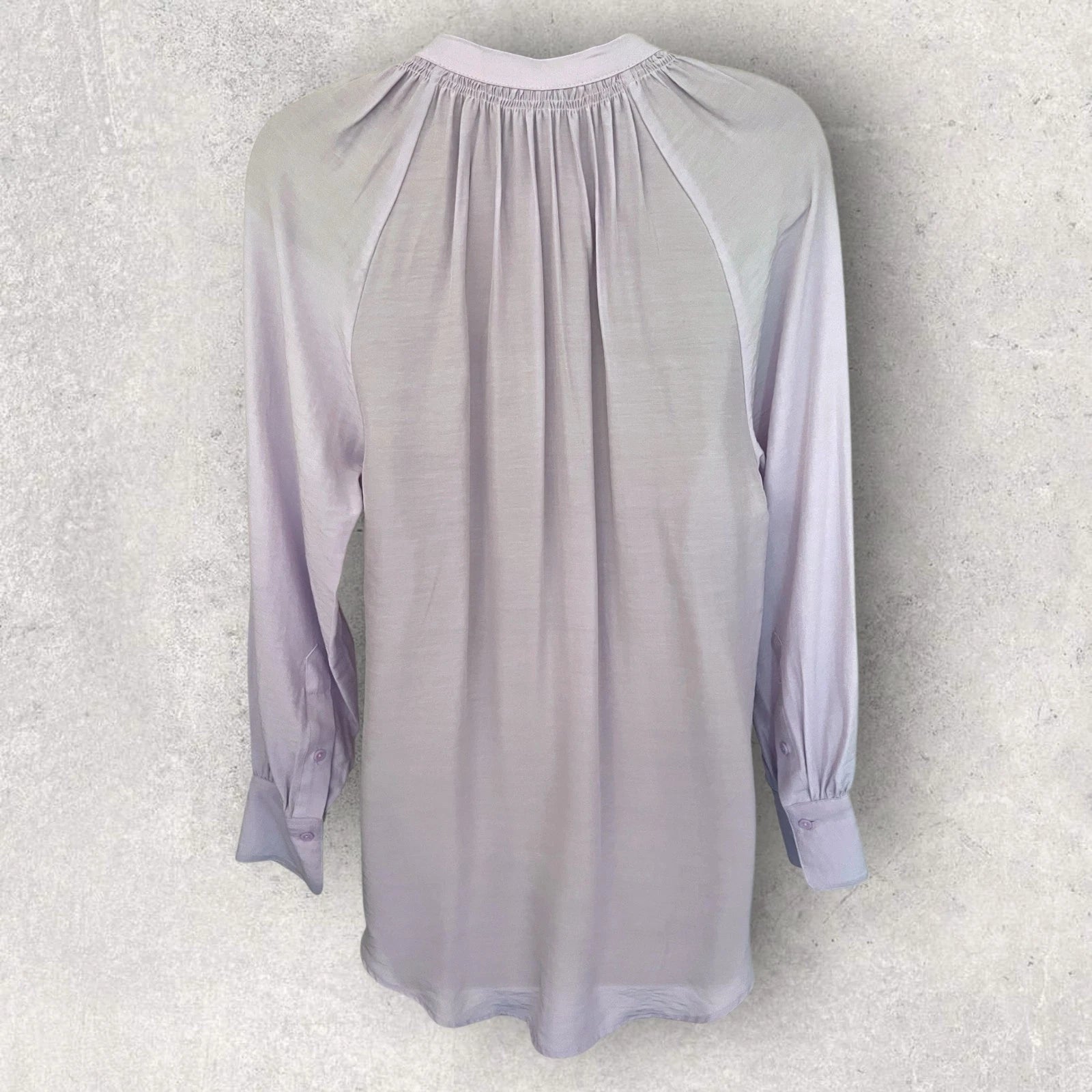 M&S Collection Pale Lilac Smock Neck Top UK 8
