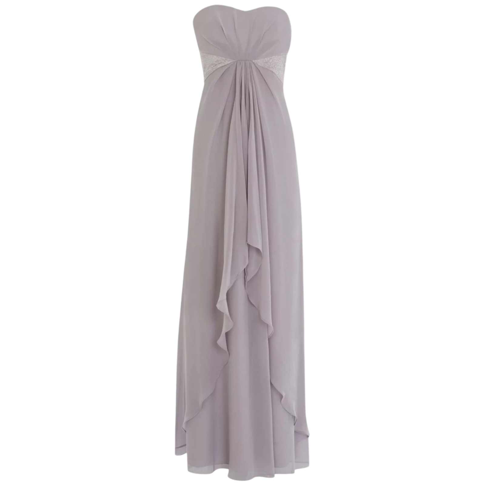 Coast Michegan Dove Grey Chiffon Maxi Dress UK 10