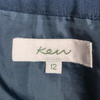 Kew Navy Floral Cotton Mix Pencil Skirt UK 12
