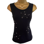 Sem Per Lei Black Vest Top UK 8