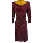 Laura Ashley Black Pink Silky Stretch Dress UK 10
