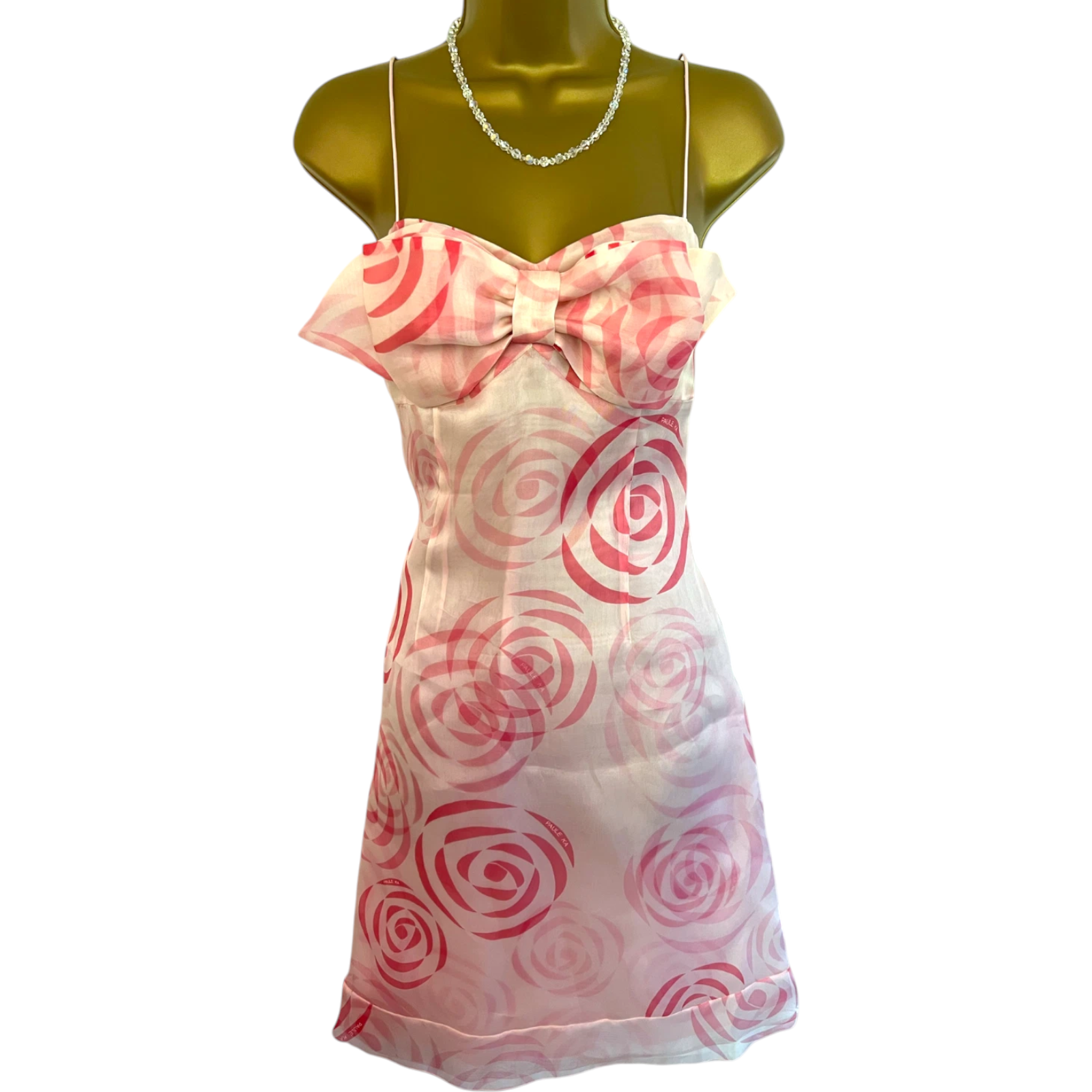 Paule Ka Pale Pink Silk Organza Dress UK 10