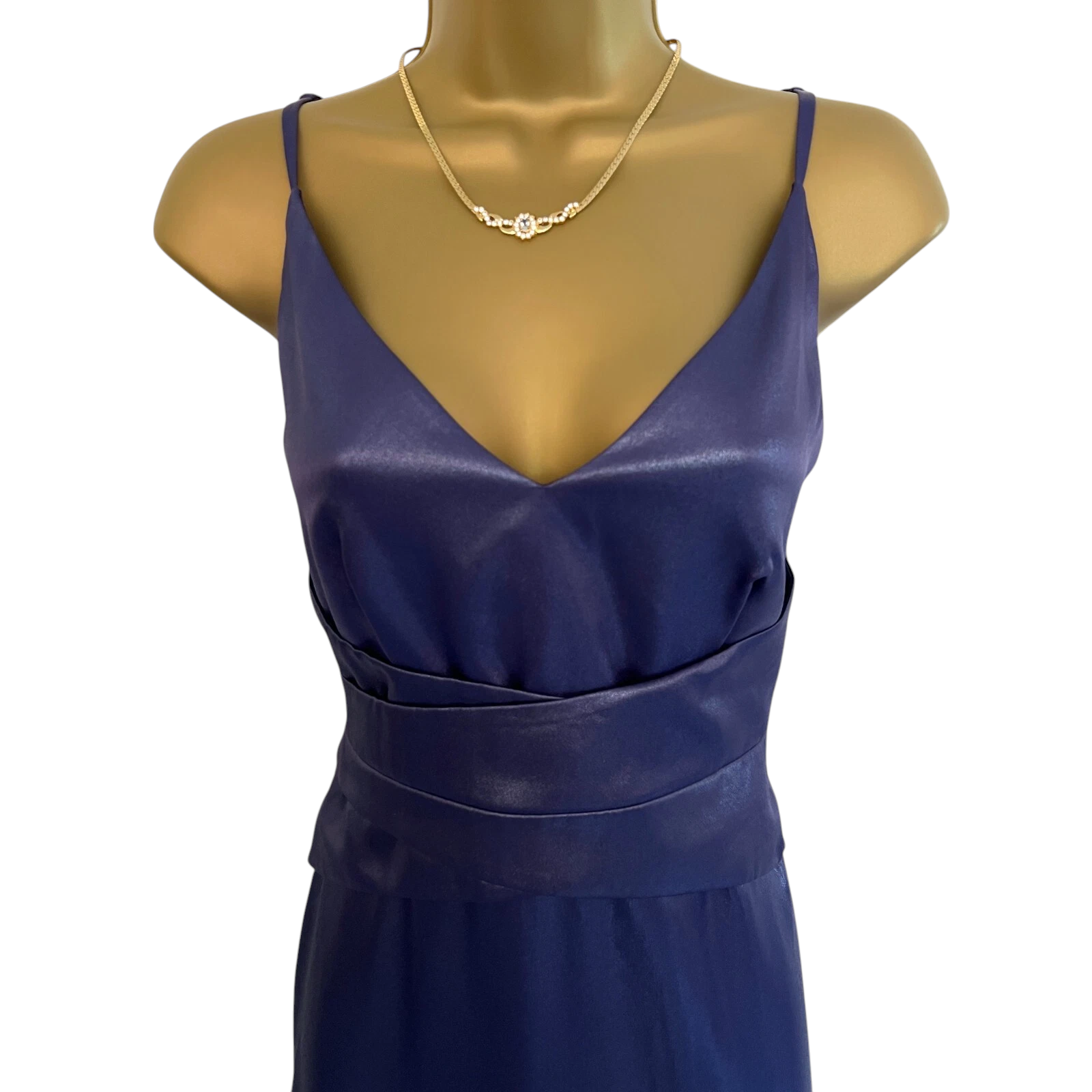 Three Floor Purple Shimmer V-Neck Strappy Dress UK 8
