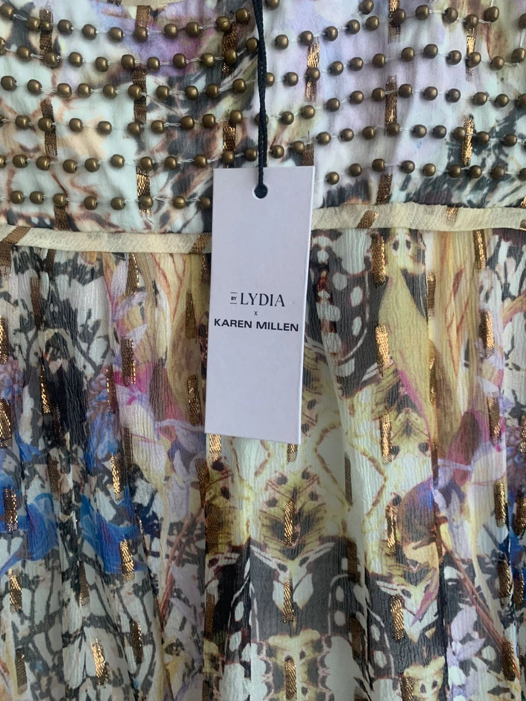 Karen Millen Lydia Multi Coloured Beaded Backless Party Top UK 14