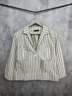 Ischiko by Oska Vintage Ivory Floral Cotton Jacket UK 14