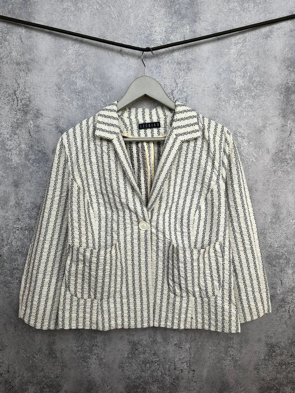 Ischiko by Oska Vintage Ivory Floral Cotton Jacket UK 14
