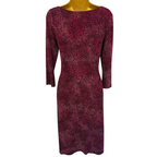 Laura Ashley Black Pink Silky Stretch Dress UK 10