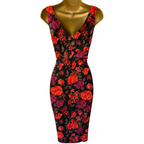 L.K. Bennett Black Orange Silk Dress UK 8