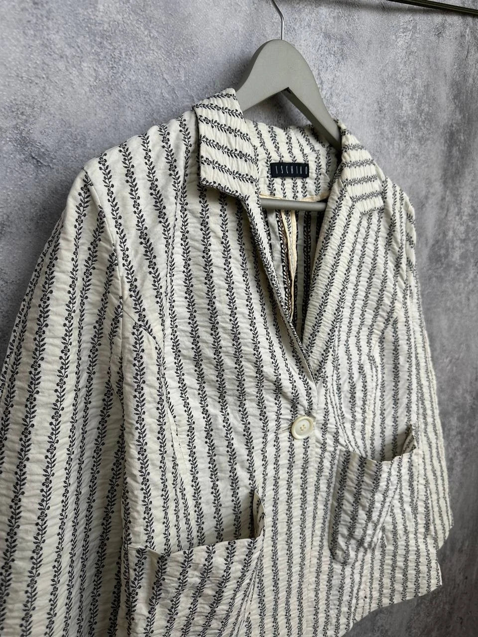 Ischiko by Oska Vintage Ivory Floral Cotton Jacket UK 14