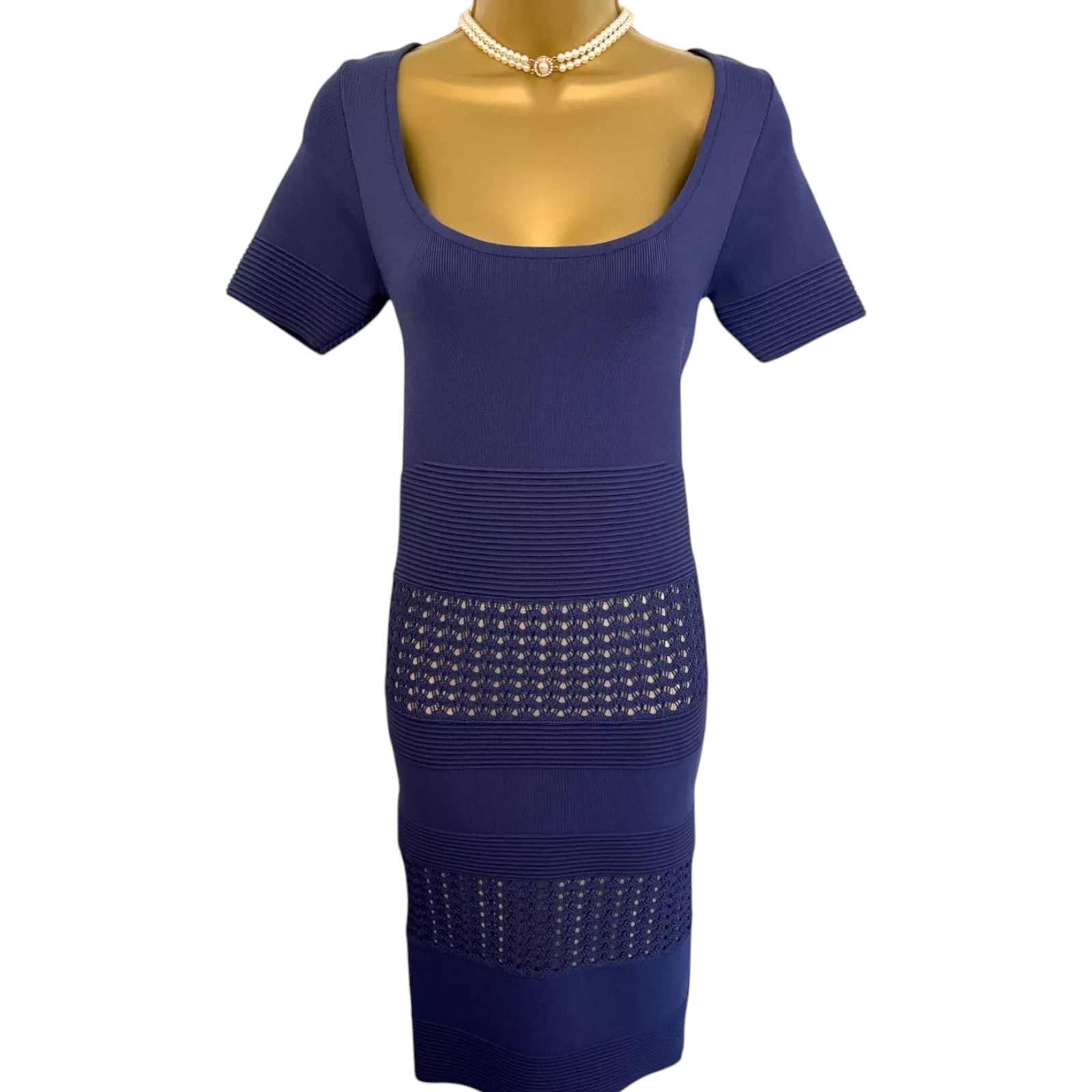 Reiss Lavender Blue Crochet Bandage Dress UK 8/10